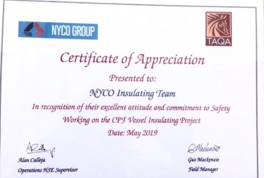 Appriciated Certificate From our Client TAQA